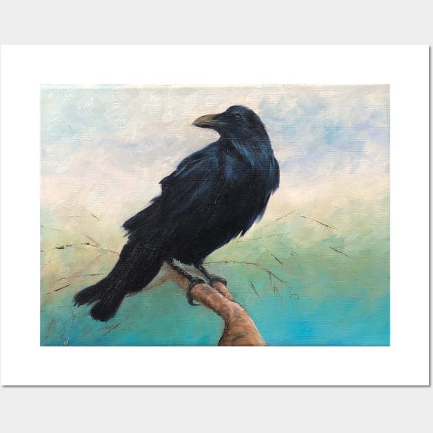 Raven on a limb Wall Art by rand0mity